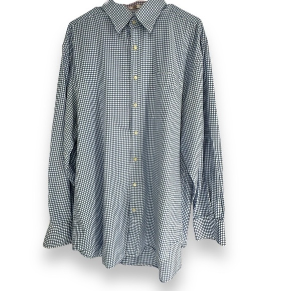 Peter Millar 100% Linen Button Up Men's Oxford Casual Dress Shirt Blue/White L - Picture 1 of 7